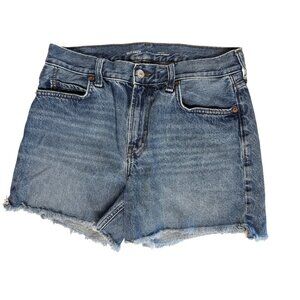 Old Navy Distressed Slouchy Straight High Rise Denim Shorts~Size 6~Blue L14 45